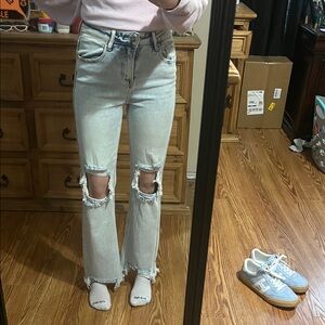 Light Blue Distressed Women Jeans